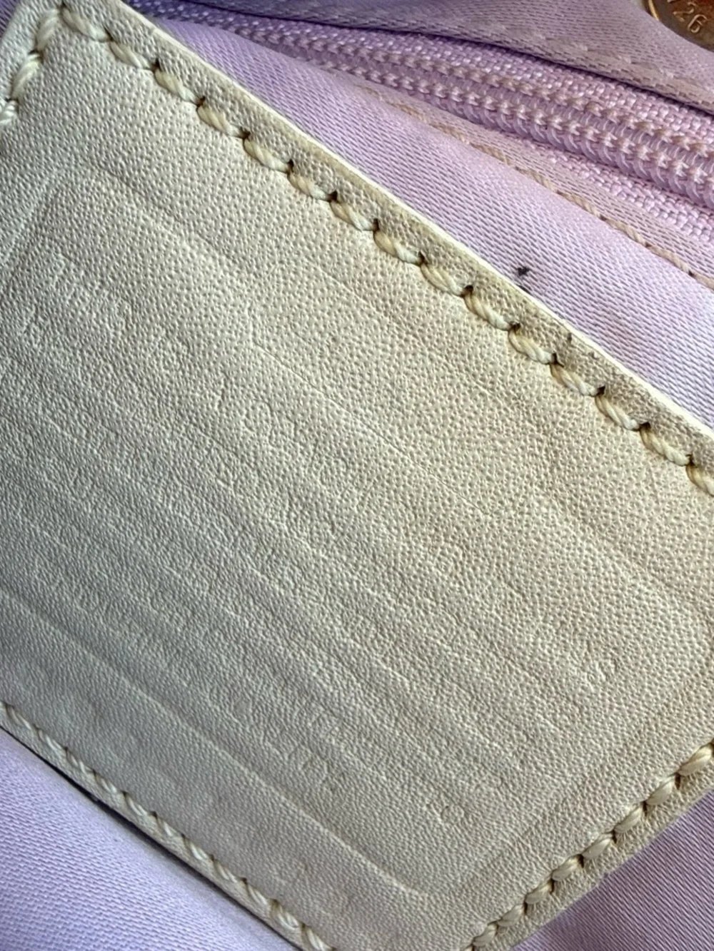 Coach Y2K Signature C Jacquard Turnlock Shoulder Bag Beige White